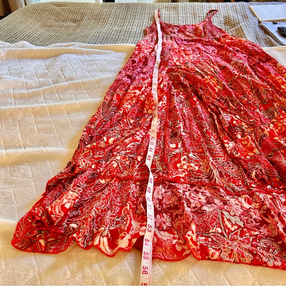 Free People Intimately Forever Yours Smocked Slip Dress Size Large Boho Floral - Picture 11 of 12